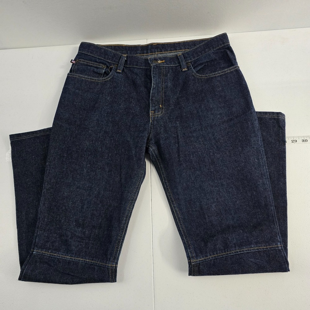 Ralph Lauren Lo‎ rise flare jeans womens size 12 blue denim dark wash 6983